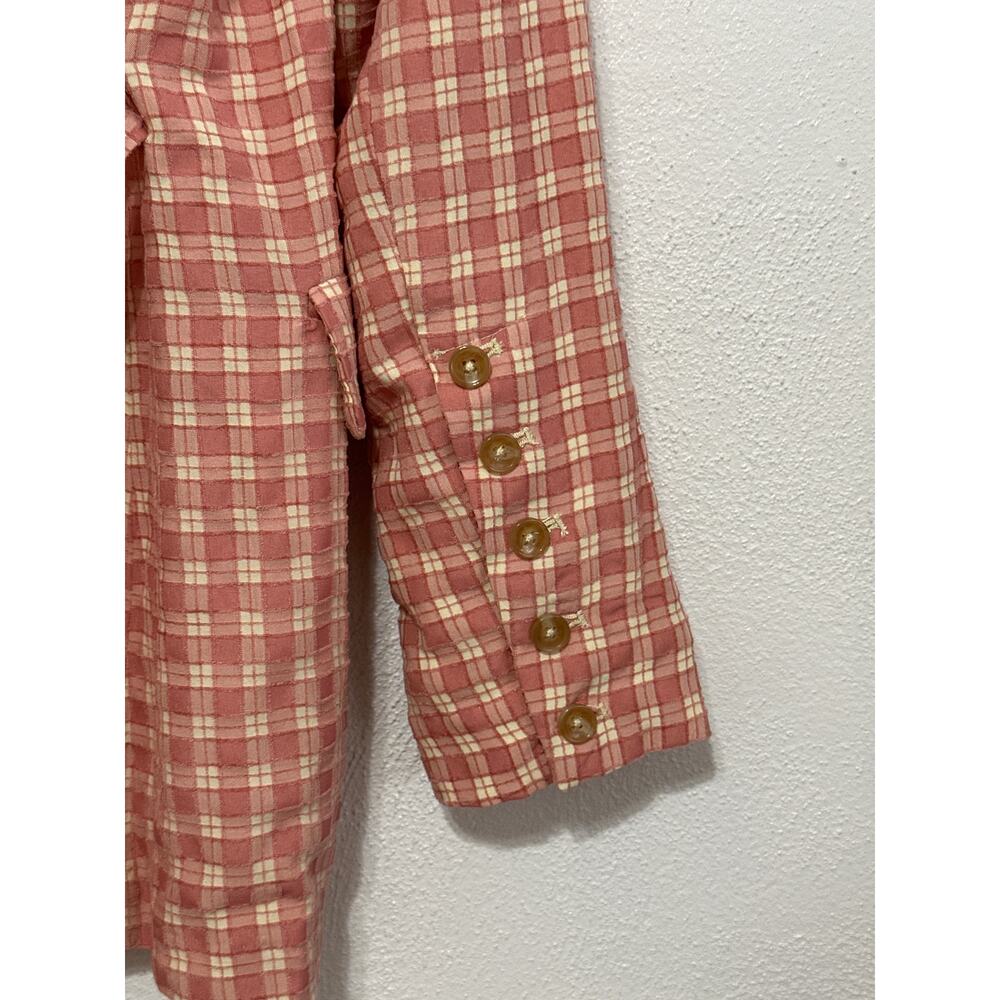 NWT Free People Coquette Soft Girl Casual Preppy Gingham Blazer S Pink/Rose - Picture 7 of 16